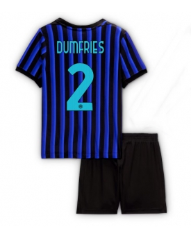 Billige Fotballdrakt Inter Milan Denzel Dumfries #2 Replika Hjemmedraktsett Barn 2025-26 Kortermet (med bukser)